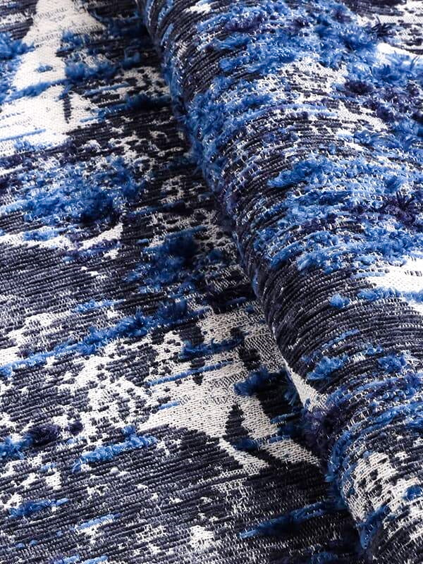Ocean Blue - Fabrik Jacquard Abstrak Hued